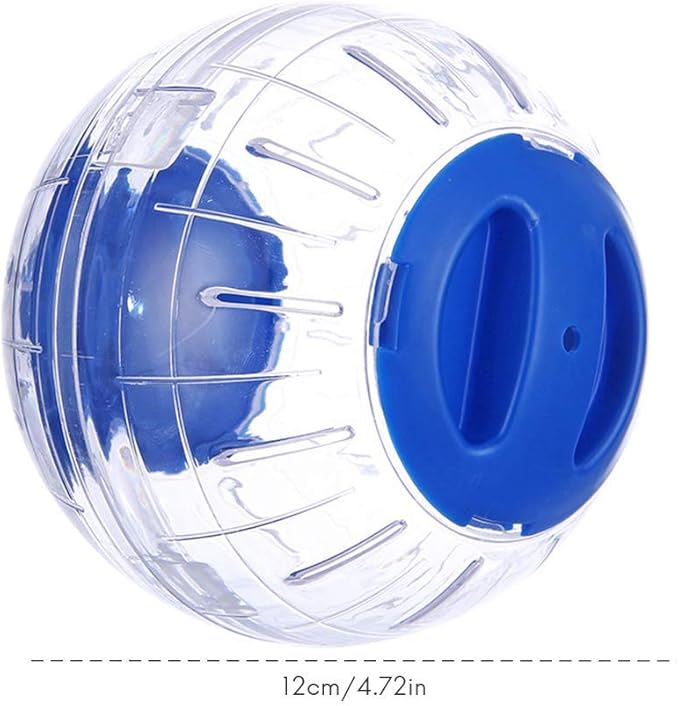 Mini New Cute Dwarf Hamster Running Ball 4.72 Inches Crystal Ball for Hamsters Small Silent Exercise Wheel Cage Accessories for Hamsters Less Than 4 inches 10 cm in Length (Blue)