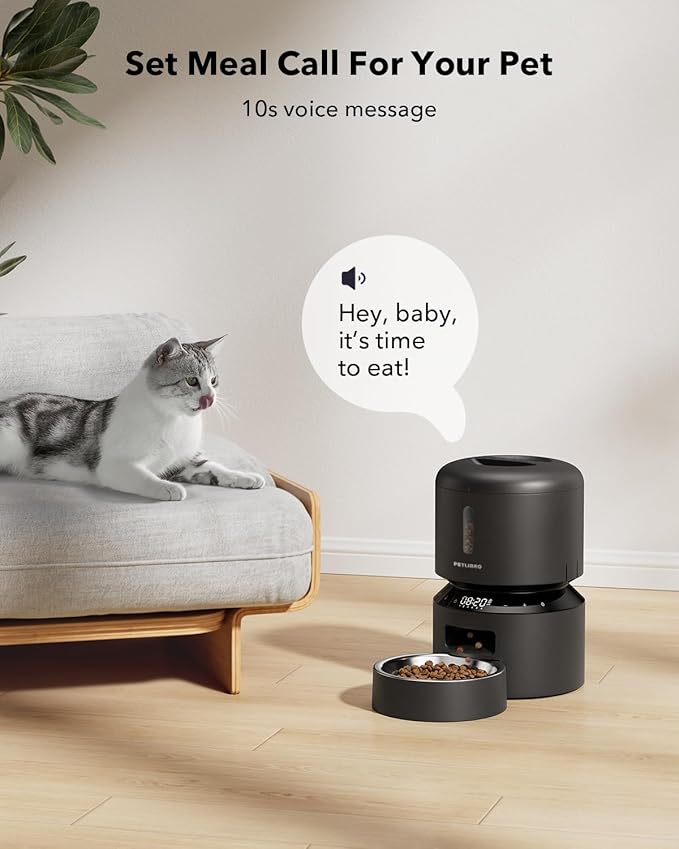 PETLIBRO Automatic Cat Feeder – 3L Programmable Pet Food Dispenser with Airtight Storage, Timed Portion Control, Voice Meal Call & Dual Power Supply, Clog-Free Healthy Feeding for Cats & Small Dogs