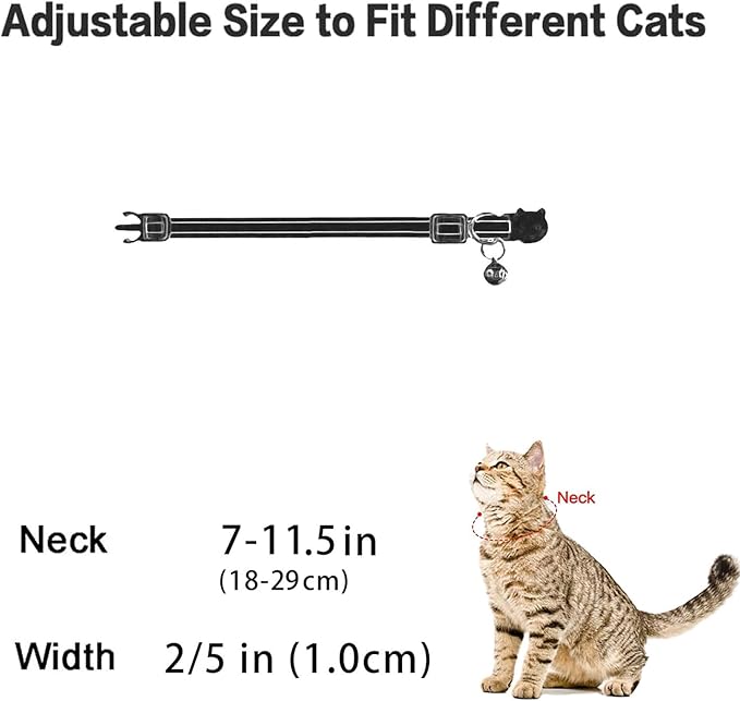 Cat Collar Breakaway with Bells,3 Pack Safety Adjustable Pet Collars,Ideal for Girl Boy Kittens. (White Yellow Pink)