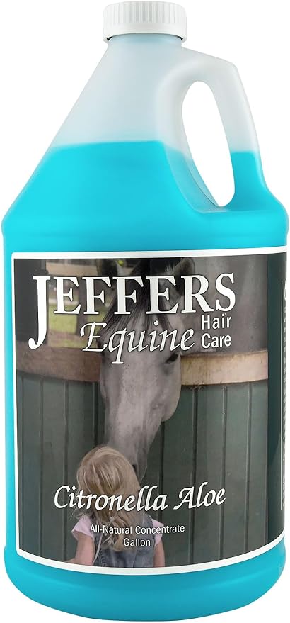 Jeffers Equine Citronella Aloe Horse Shampoo – pH Balanced, All Natural, Deodorizing Wash for Horses, Pony, Foals – Natural Citrus Scent – Gentle Grooming for Soft Coat, Tail & Mane – 1 Gallon