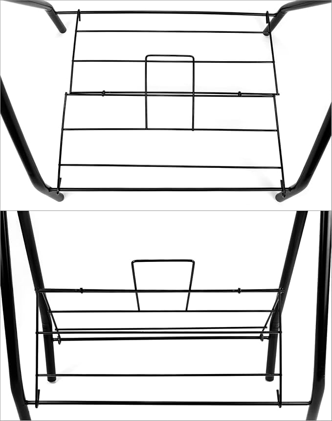 QWORK Freestanding Portable Saddle Rack, Powder Coated Frame Standing Holder, Saddle Strong Tubular Steel 24" L x 19" W x 35" H