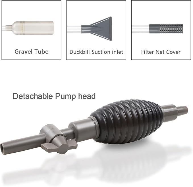 Aquarium Gravel Cleaner Siphon Vacuum, manually Operated Water Changer kit and Cleaning Tools