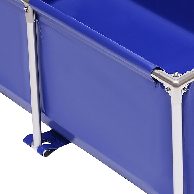Canvas Fish Pond, Canvas Water Tank with Stainless Steel Tubes, Foldable Water Storage Pond with Drain Valve, Temporary Holding Viewing Canvas Fish Pond