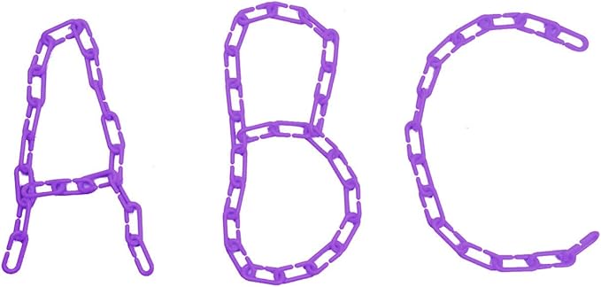 200-Piece Purple Plastic Chain Links & Toys - Interlocking C-Clip Bird Cage Accessories for Parakeets, Sugar Gliders, Small Pets (Climbing/Swinging Toys)