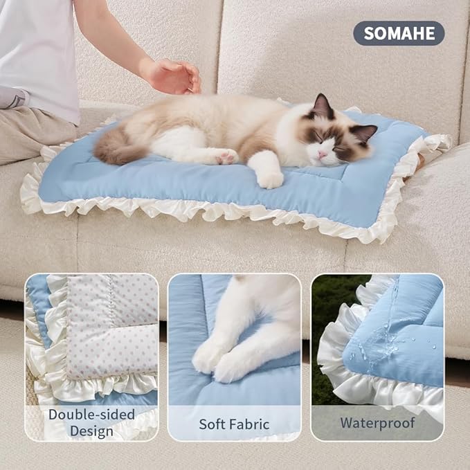 Cat Mat Bed Pet Bed Fashion Design for Puppy Kitten Curled Sleeping Beds for Carrier/Crate Small Dog Cushion Small 15.7" x 23.6" Pink
