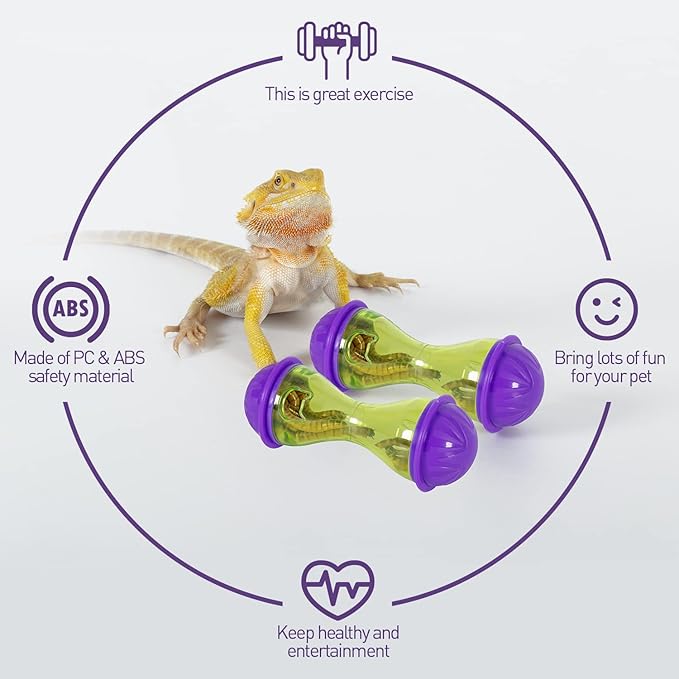 REPTIZOO 2 PCS Bearded Dragon Toys Reptile Feeder Toy, Bearded Dragon Accessories Reptile Terrarium Tank Decor for Lizard, Bearded Dragon, Gecko, Small Animals