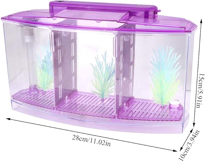 Fish , Desktop Transparent Breeding Fish , Mini Acrylic for Small Fishes with LED Light with Water Change Valve for Betta()