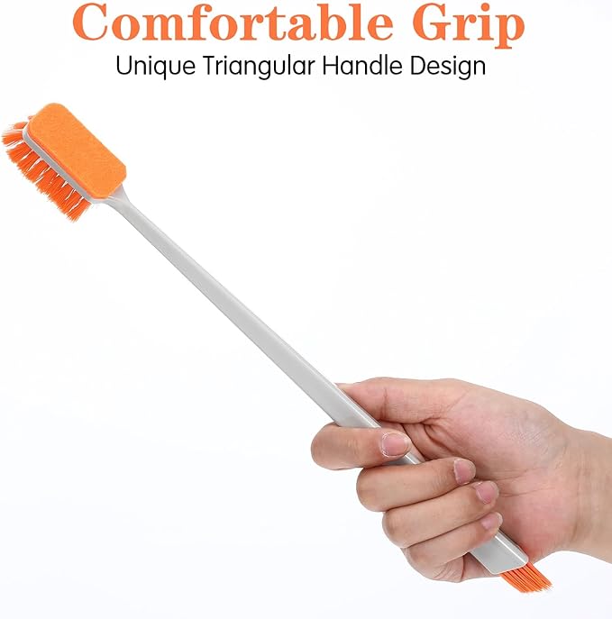 2 Pcs Small Fish Tank Cleaner Brush with Fishing Net Algae Scraper Fish Tank Brush Scrubber Sponge Tool Long Handle for Cleaning Glass Acrylic Aquariums Home Kitchen