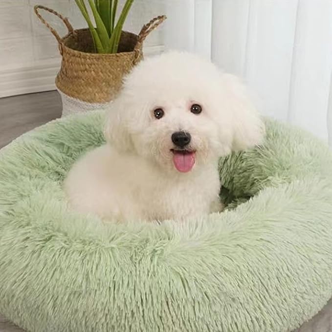 Nisrada Cat Beds for Indoor Cats,24 Inch Dog Bed for Small Melium Large Dogs, Washable-Round Pet Bed for Puppy and Kitten with Slip-Resistant Bottom