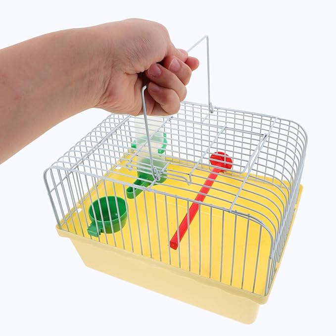 Small Bird Travel Cage:Portable Small Bird cage with Parrot Feeder Cups & Standing Perch for Parakeets Lovebirds Parrotlets