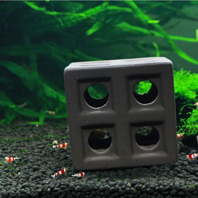XMHF Aquarium Ceramic Small Fish Shrimp Crayfish Breeding Habitat Shelter Brown XM140