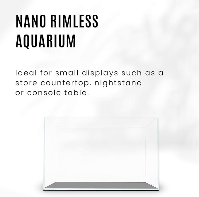 Ultum Nature Systems Ultra Clear Rimless Nano Aquarium - Low Iron Glass Fish Tank with 45° Mitered Edges, 5mm-12mm Thick, Leveling Mat Included (5N, 5 Gallon)