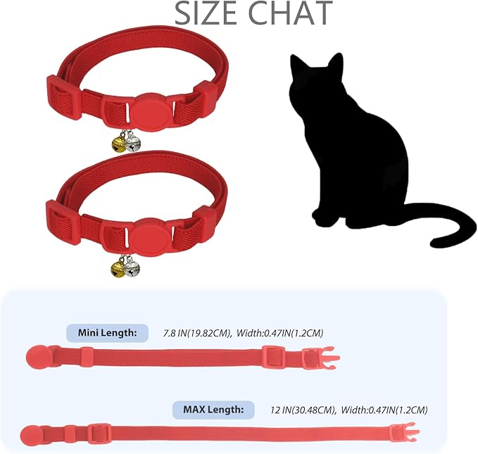 Breakaway Cat Collar with Bell, Safety Buckle Kitten Collar, Elastic Strech Quick Release, Adjustable Lightweight Collars for Girl Boy Cats, Pet Supplies, Accessories, Gifts Red