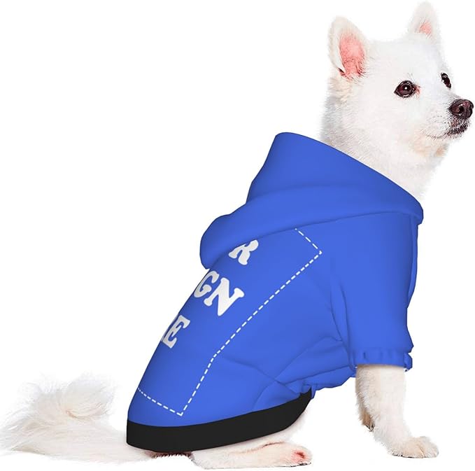 Dog Clothes, Custom Dog Hooded Sweatshirt, Personalized Pet Costume Robe Shirt with Text/Image/Club Name/Pet Shop Logo for Small Medium Large Dogs and Cats, RoyalBlue, XXS