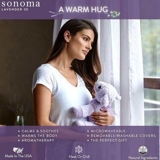 Sonoma Lavender Microwaveable Aromatherapy Stuffed Pillows, Plush Dog, Lavender Scented with Removable Washable Cover (Poodle)
