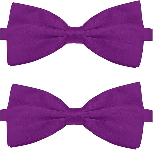 KOOLMOX Purple Dog Bow Ties Large Dogs, Adjustable Dog Collar Bow Tie for Medium and Large Dogs Cats Pets Wedding Birthday Graduation Holiday Homecoming Costumes Grooming Bow, 2-Pack