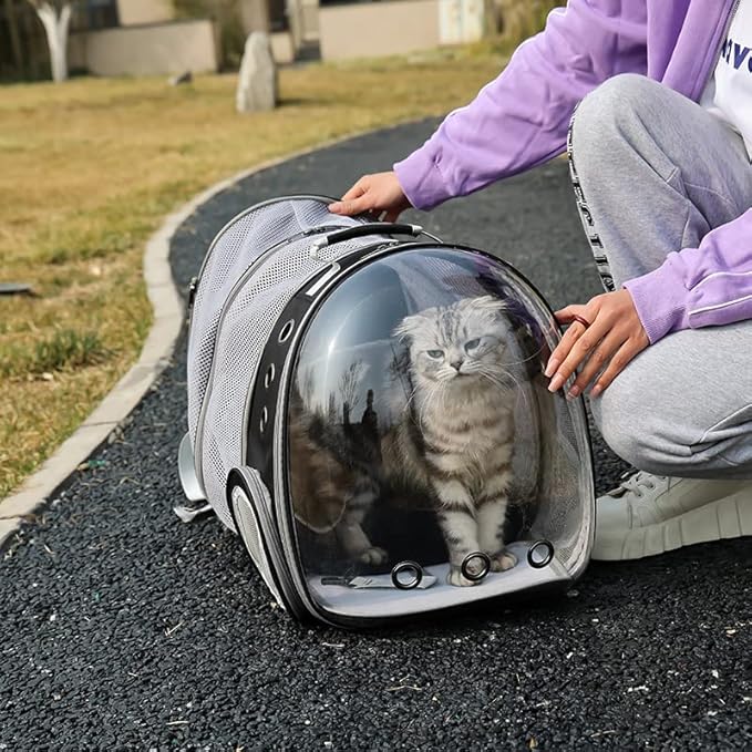 Expandable Cat Backpack Carrier Bubble for Large Cats 20 lbs, Airline Approved Pet Carrier Backpack for Small Dogs Kitten