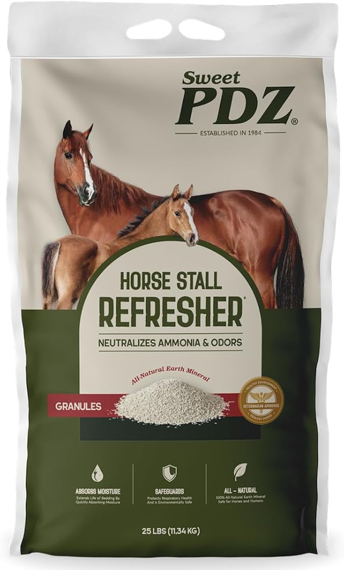 Horse Stall Refresher Granules, Stall Refresher Odor Eliminator, 25 lbs