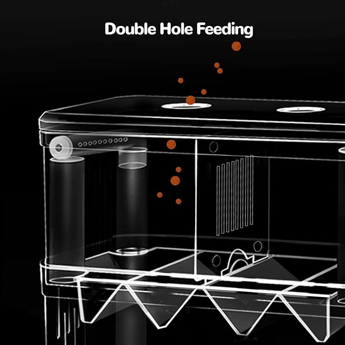 J-star Large Fish Breeder Box for Aquarium Tank, Acrylic Breeding Box for Guppy/Betta/Shrimp/Clownfish, Baby Fish Hatchery & Isolation Tank