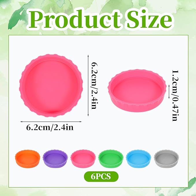 6 PCS Crested Gecko Food and Water Bowl, Reusable Silicone Reptile Feeding Cups for Lizard Anoles Bearded Dragons Tank Terrarium Accessories Supplies for Tortoise, Crab and Small Pet 6 Colors