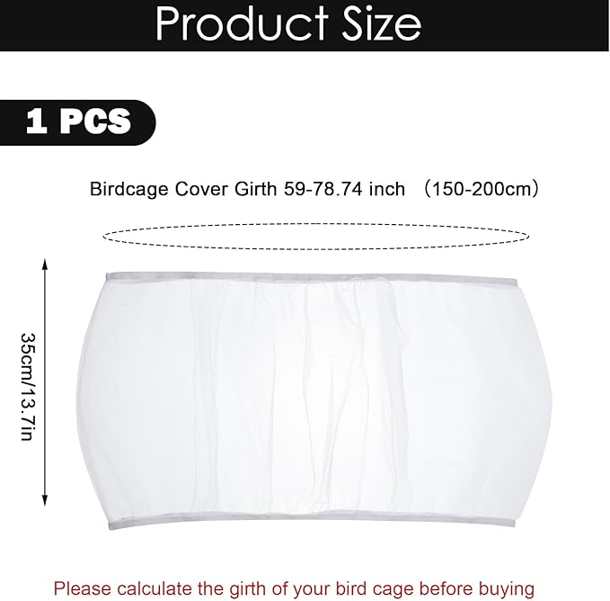 Bird Cage Seed Catcher, White Breathable Seed Catcher for Bird Cage, Universal Adjustable Birds Cages Cover Net Liner, Birds Accessories for Cages for Parrot Enclosures Stops Scatter