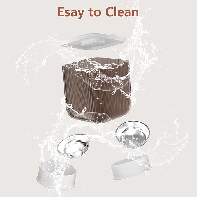 Automatic Cat Feeder, 5L Timed Cat Food Dispenser with Dual Power Supply, Pet Feeder up to 9 Meals per Day for 2 Cats, Automatic Pet Feeder for Small Dogs Indoor(Botton)