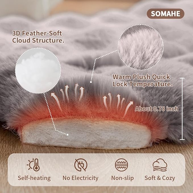 Self-Warming Cat Sleeping Bag, Enclosed Hooded Snuggle Sack with Dual-Side Plush Cat Cave Bed, Portable Foldable Pet Sleeping Pod for Indoor & Travel, Anti-Static, 21.7"x17.7"Beige