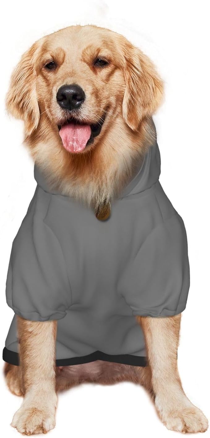Custom Dog Hoodie Add Your Design Soft & Warm Personalized Photo Text Logo Name Dog Clothes for Puppy Sweatshirt Hooded for Small Medium Large Dogs Girl/Boy Cats Gray