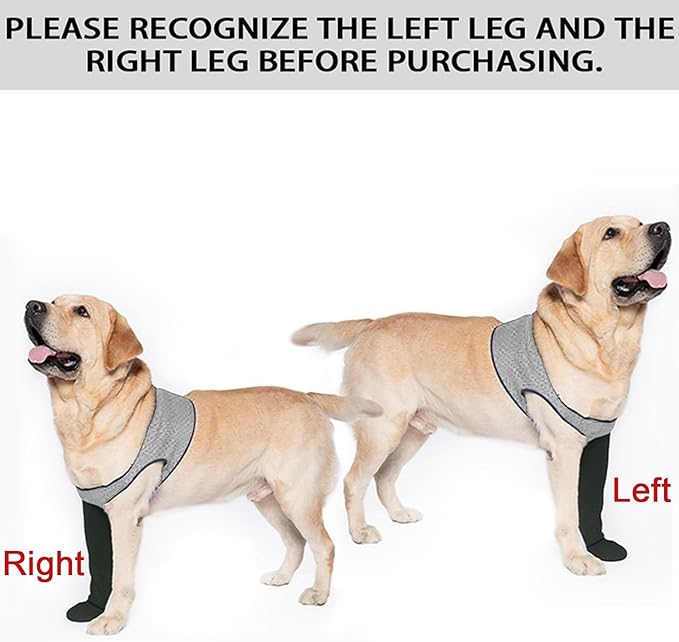 COODEO Dog Socks to Prevent Licking Paws, Healing Boots & Paw Protectors with Non-Slip Bottoms for Wound Protection, Waterproof Sleeve Shoes for Licking（Grey，M_Right