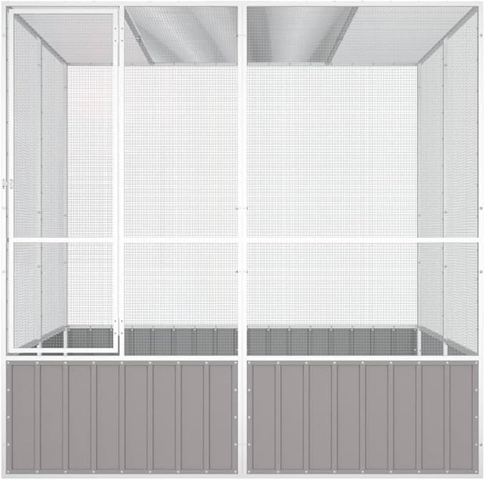 Steel Bird Cage, Large Flight King Bird Cage for Cockatiels African Grey Quaker Amazon Sun Parakeets Green Cheek Conures Pigeons Parrot Bird Cage Birdcage, Gray 84.1"x85.6"x83.3" -AA