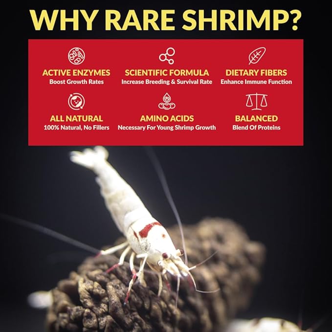 Professional Shrimp Food, All Natural Premium Ingredients, High Protein, Rich in Vitamins for Crystal Shrimp, Caridina, Neocaridina, Ornamental, Taiwan Breeder Foods Formula (50g)