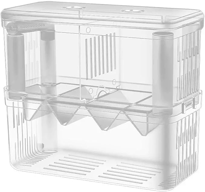 J-star Large Fish Breeder Box for Aquarium Tank, Acrylic Breeding Box for Guppy/Betta/Shrimp/Clownfish, Baby Fish Hatchery & Isolation Tank