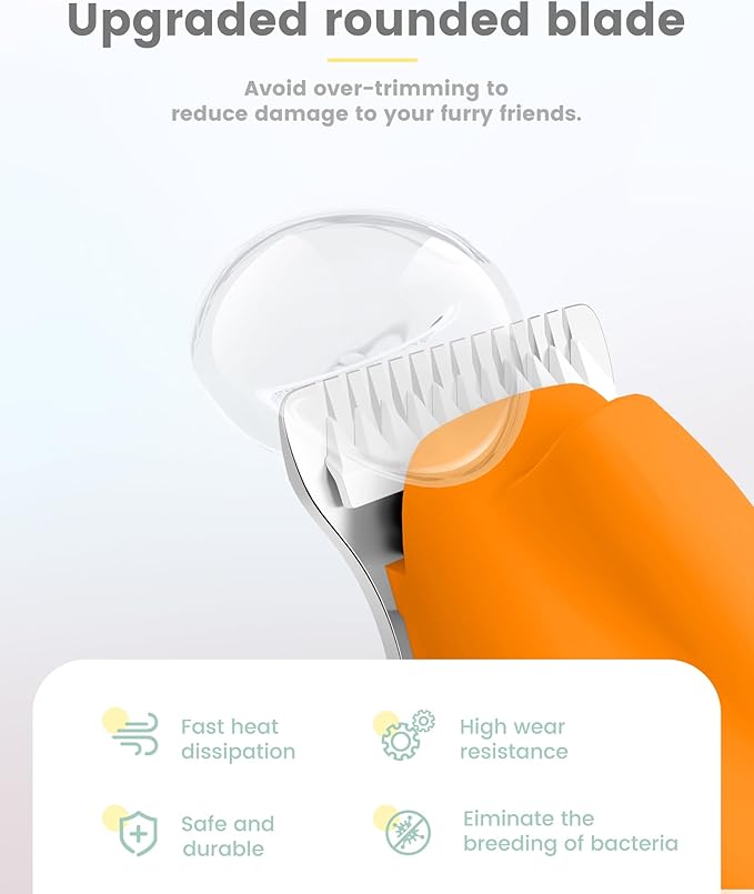 Dog Paw Trimmer with LED Display, Ultra-Low Noise Cordless Paw Trimmers for Dog's Feet, Cordless Hair Trimmer for Paws, Ears, Face, Rump