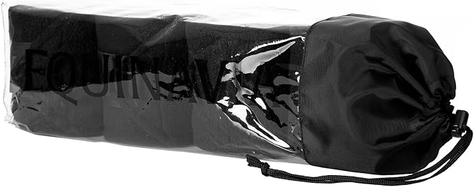 Equinavia Luna 9' Fleece Polo Wraps, Set of 4 Horse Leg Bandages with Storage Bag | Black - One Size - Black - One Size