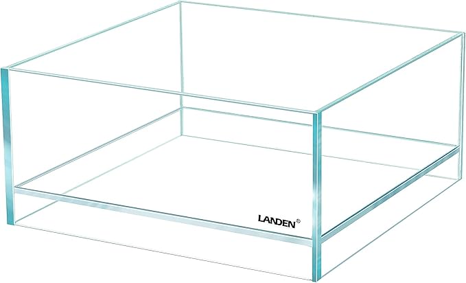 LANDEN Glass Air Aquarium Tank Multi-Scene Landscape Aquarium, 1.6Gallon Rimless Low Iron Shallow Tank,10.63" W×10.63" D×4.72" H (27cmx27cmx12cm) 5mm Thickness