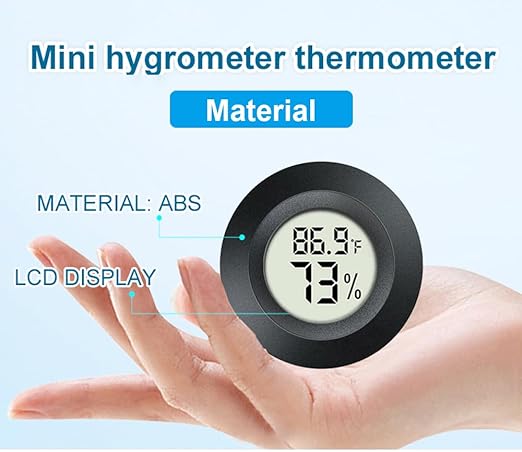 6 Pack Hygrometer Thermometer Digital Humidity Meter Indoor/Outdoor Humidity Monitor Reptile Thermometer for Greenhouse Humidors Terrarium Jars ℉/ ℃(6)