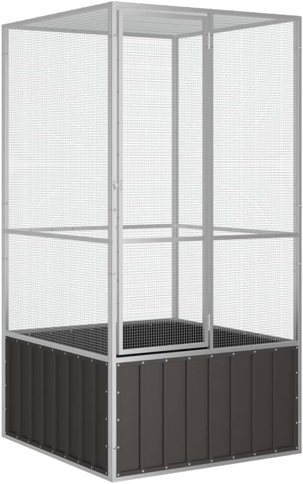 Large Flight King Bird Cage, Steel Bird Cage Flight Cage for Cockatiels African Parakeets Green Cheek Conures Pigeons Parrot, Anthracite 43.7"x42.1"x83.3",-967