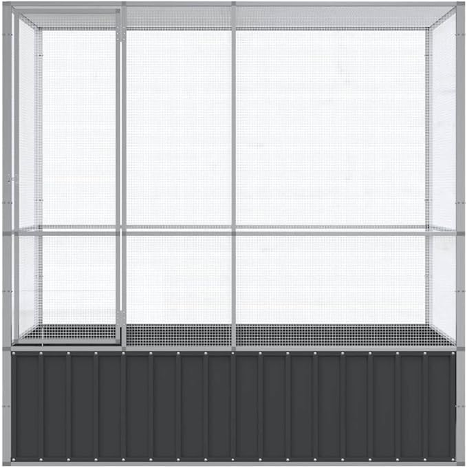 Large Metal Heavy Duty Walk-in Aviary Cage, Ample Activity Space Bird Cage with Lockable Door Also for Chickens and Rabbits, Silver 82.9"x42.1"x83.5" Steel,-403