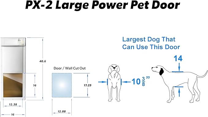 Genuine Power Pet Fully Automatic Pet Door from High Tech Pet Brand. Pet Collar Operated, 4 Way Access, Directional Sensing, Dead Bolt Lock, Air Tight, Quick, Quiet Operation, USA Customer Service