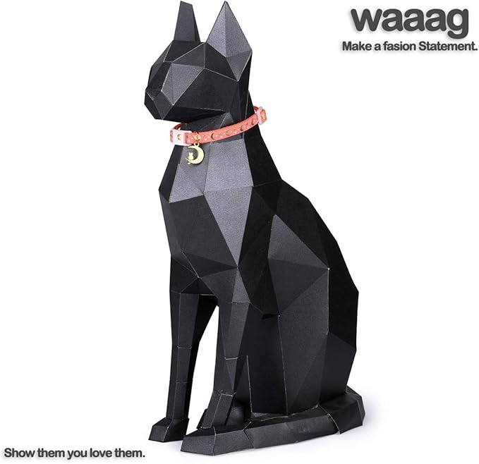 WAAAG Cat Collars, Gold Moons and Stars Cat Collar, Safety Breakaway Cat Collar, Glow in The Dark (Standard 9"-15" Neck, Coral Pink)