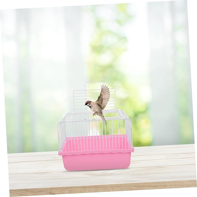 Toyvian Portable Bird Travel Cage for Lovebirds Parakeets Small Animals Lightweight Bird Carrier Comfortable Habitat for Indoor Travel Use