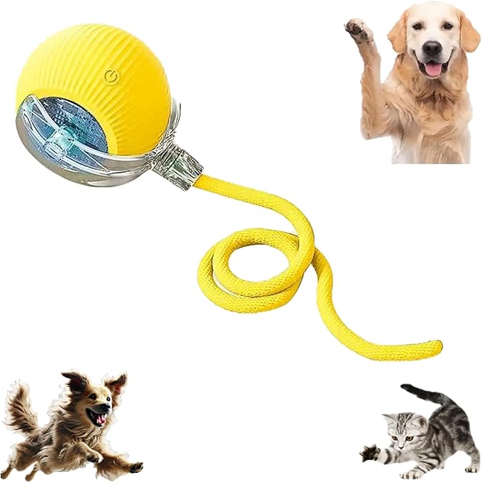 2025 New Electric Dog Ball Toy,360° Smart Automatic Interactive Rolling Ball, Smart Pet Toy,Interactive Dog Toys,Gift for Kids（Blue）