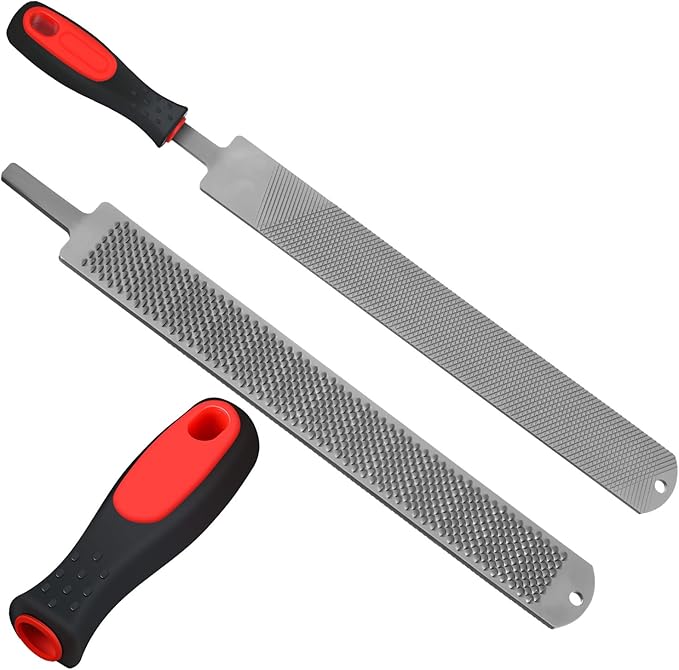 Gisafai 2 Pcs 18 Inch Rasps for Shoeing Horses with Handle Trimming File Carbon Steel Farrier Tools for Repair Horse Goat Hooves Cow Donkey Pig Animal Hooves Repairing Wood Working Supplies