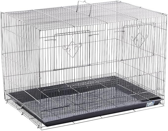 Medieval Moods Flight Bird Cage with Castle-Inspired Design, Spacious Interior, Durable Construction, and Ample Room for Birds to Fly, Play Black