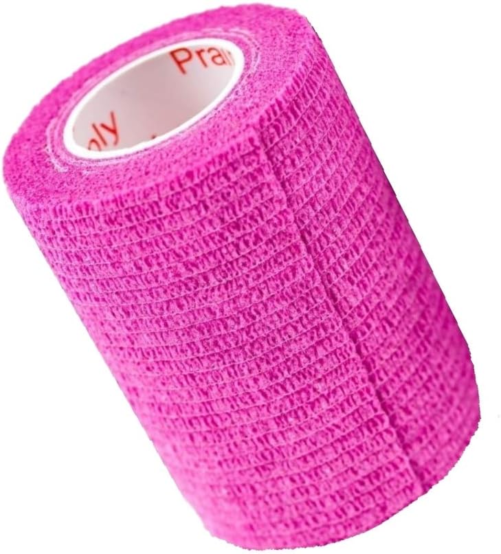 Vet Wrap Tape (Fuchsia) (2 Pack) (3 Inch x 15 feet) Self Adhesive Adherent Adhering Cohesive Flex Self Stick Bandage Grip Roll Dog Cat Pet Horse