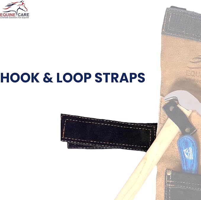 Equine Care Professional Farrier Apron - Premium Leather Farrier Chaps with EVA Foam Padding, Adjustable Ergonomic Fit, 2 Hoof Knife Pockets & 2 Nail Magnets, for Hoof Trimming & Horseshoeing Tasks.