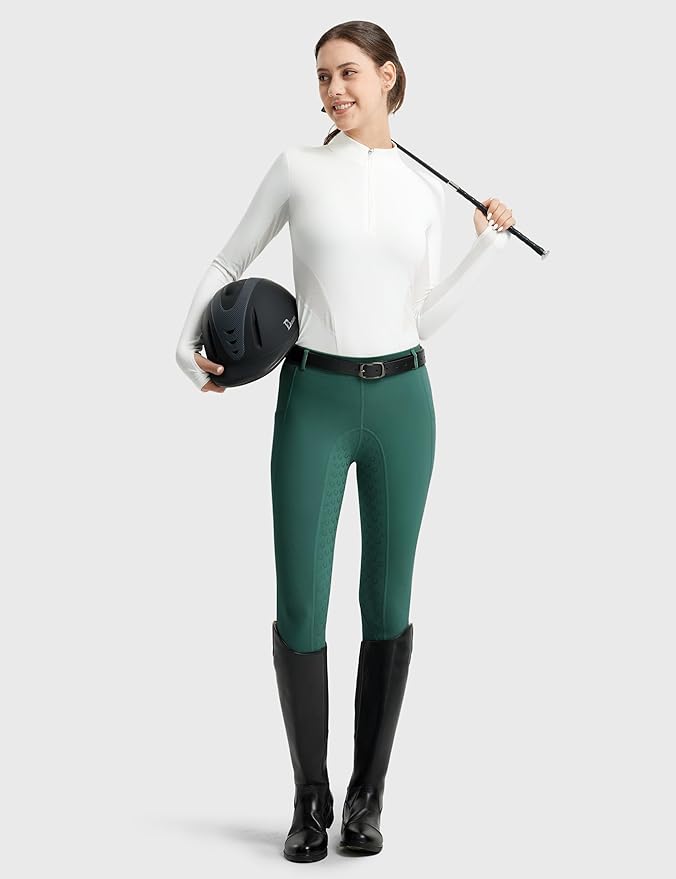 FitsT4 Sports Women's Full Seat Riding Tights Active Silicon Grip Horse Riding Tights Equestrian Breeches