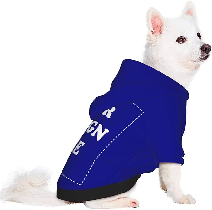 Personalized Dog Hoodie, Custom Dog Costumes for Small Dogs, Holiday Happy Dog Clothes Football Pet Shirt Sweater with Name Number for Girl/Boy Cats/Kitten, Blue, S