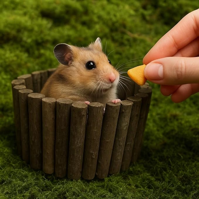 SIMENA Wooden Hamster Suspension Bridge Toy, Hamster Fencing, Natural Climbing Ladder for Dwarf Hamsters, Syrian Hamsters, Mice, Gerbils & Small Pets (Natural, 19.7")