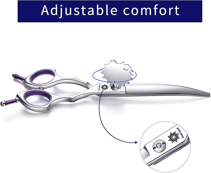 Dream Reach Dog Grooming Scissors - 6.5" Professional Sharp Downword Curved Shears with Ergonomic Handle for Cats Dogs